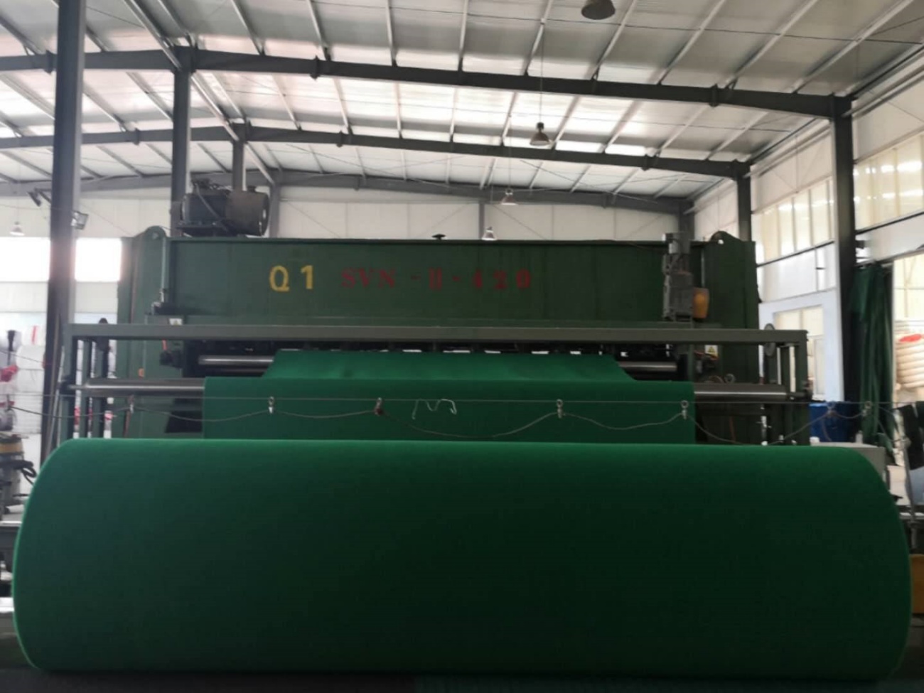 Carpet Roll Processing Machine in Production Workshop