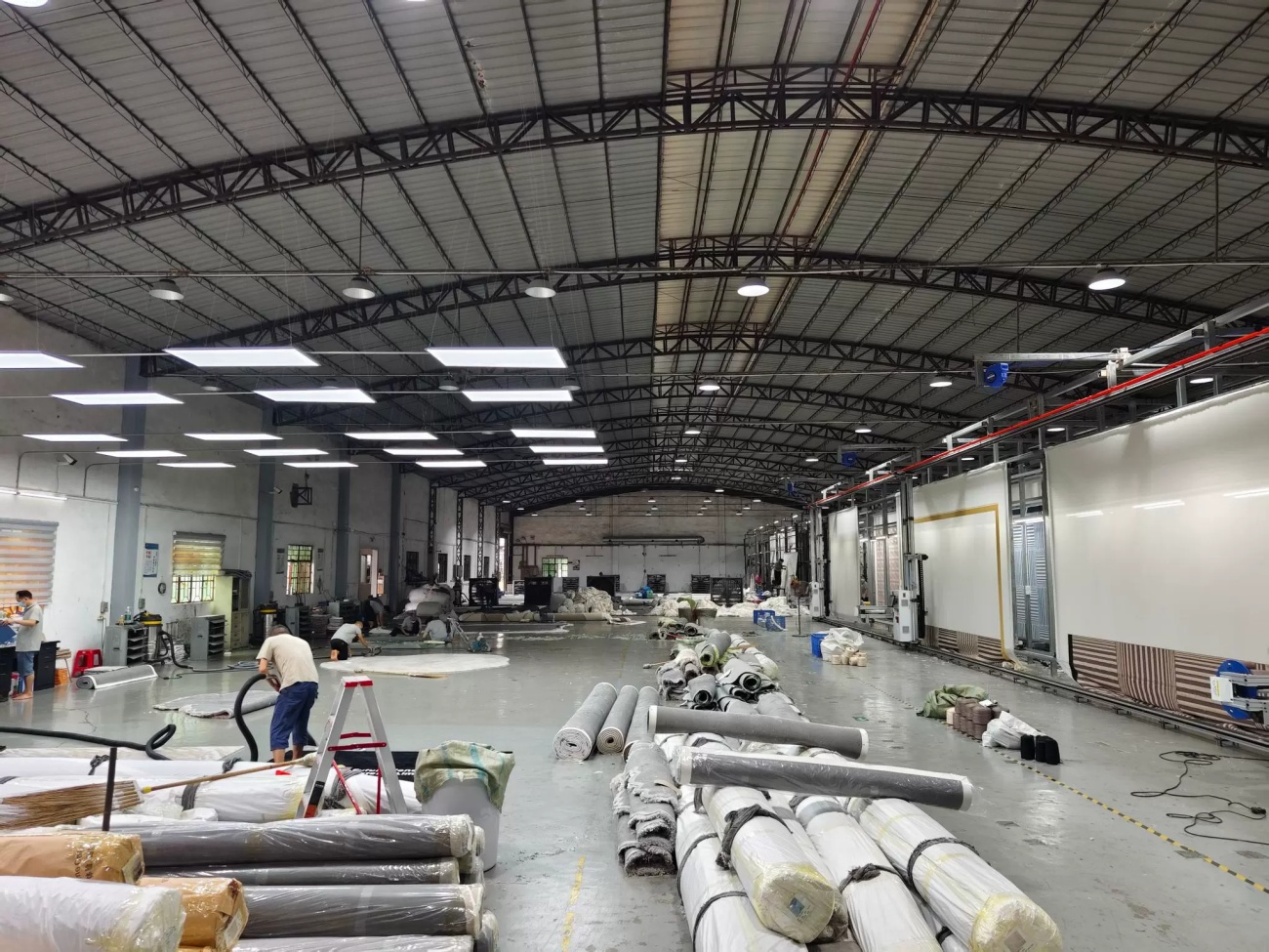 Carpet Roll Processing Workshop and Material Handling