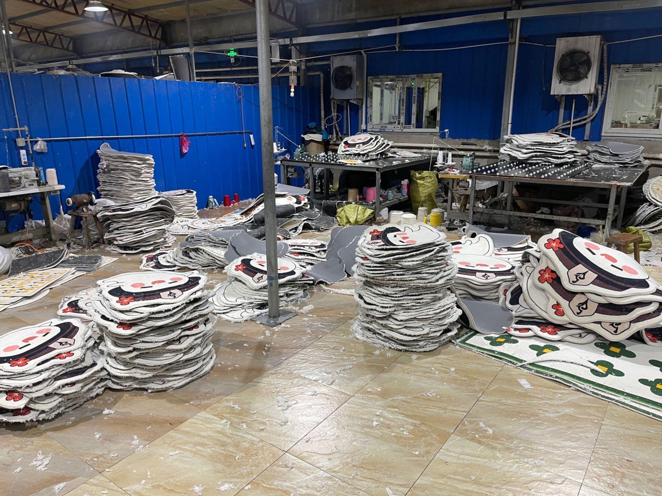 Carpet Roll Storage and Warehouse Handling Area