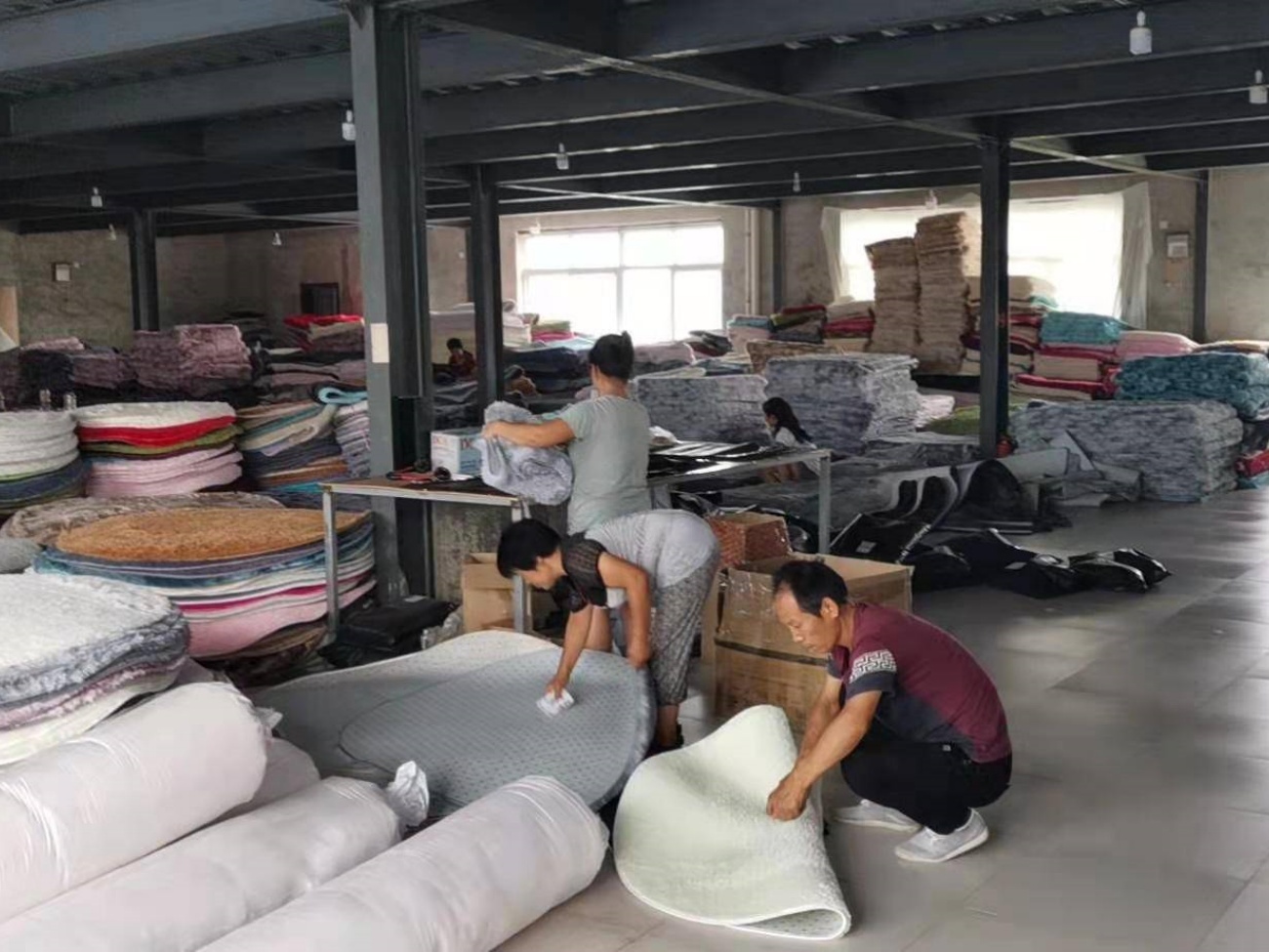 Export Cartons Organized in Flooring Product Warehouse